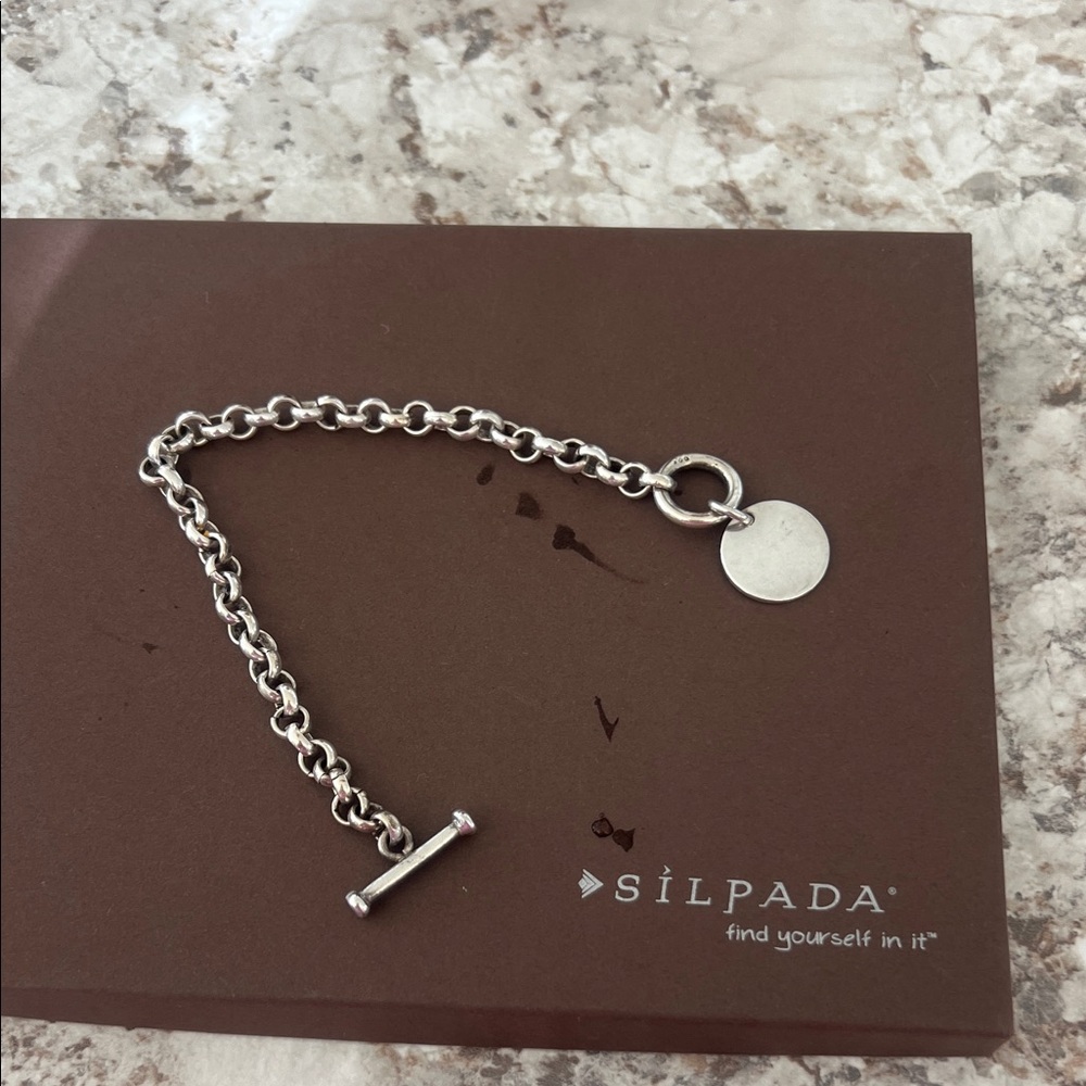 Silpada Silver Chain Bracelet with silver pendant